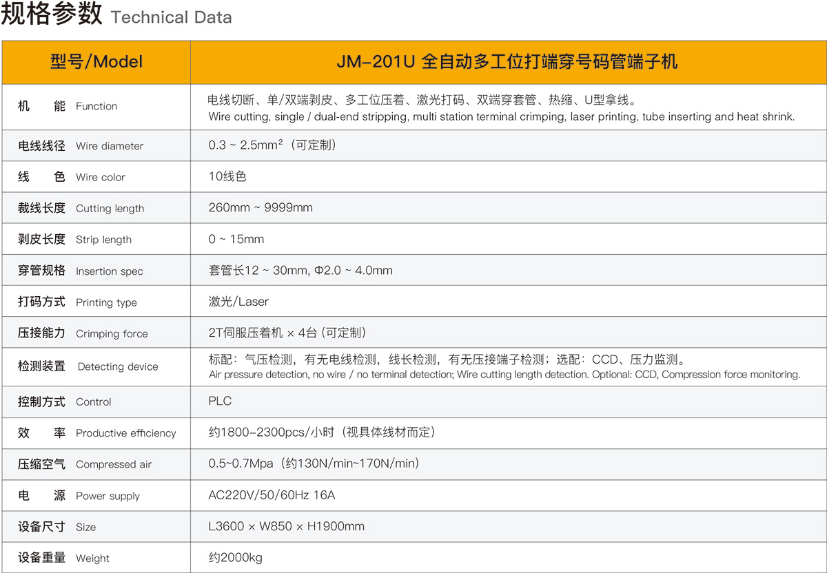 全自動(dòng)多工位打端穿號碼管端子機(jī)